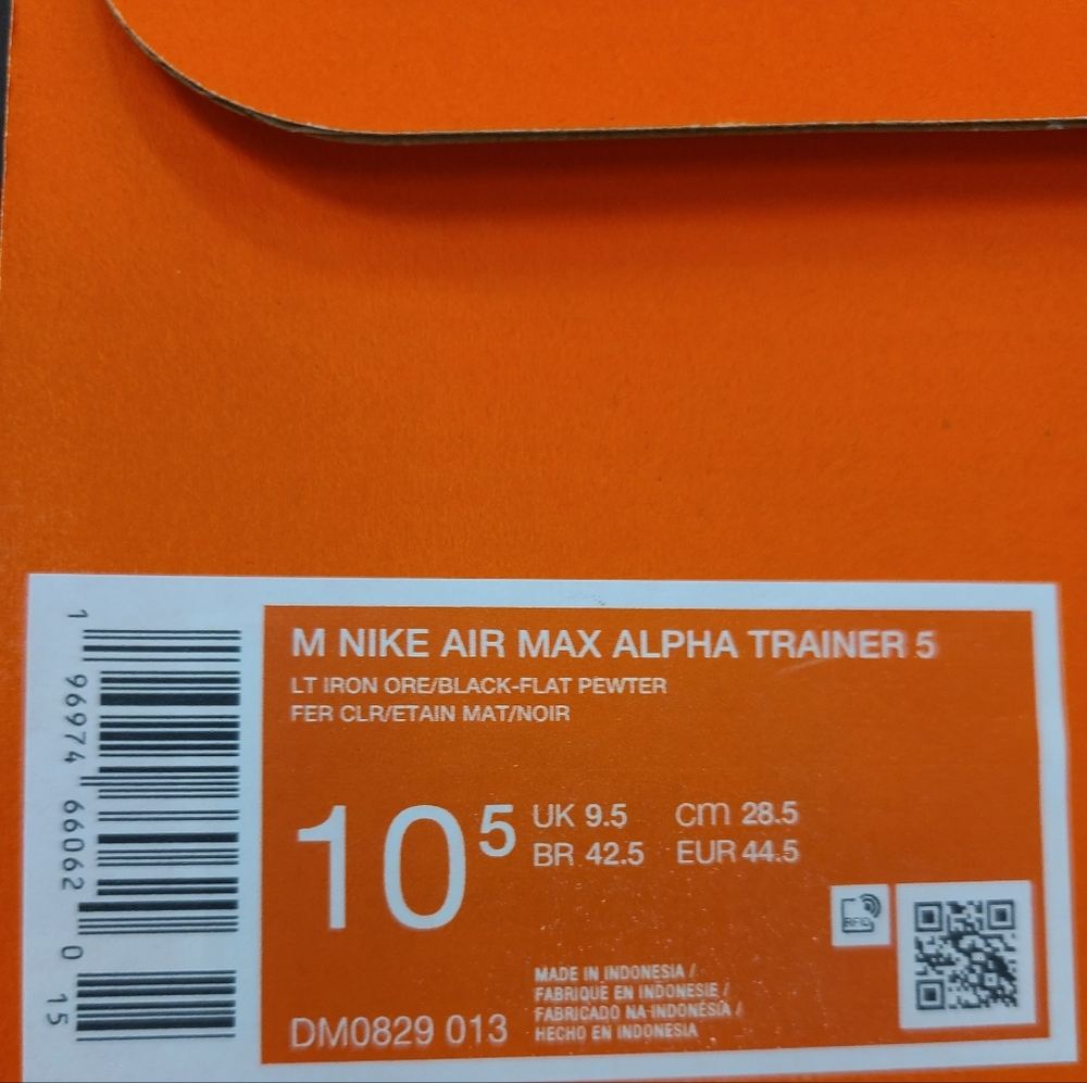 Men's Nike AIR MAX ALPHA TRAINER 5 Lt Iron/Black/Pewter DM0829-013 Sz 10 + 10.5 - Picture 2 of 6